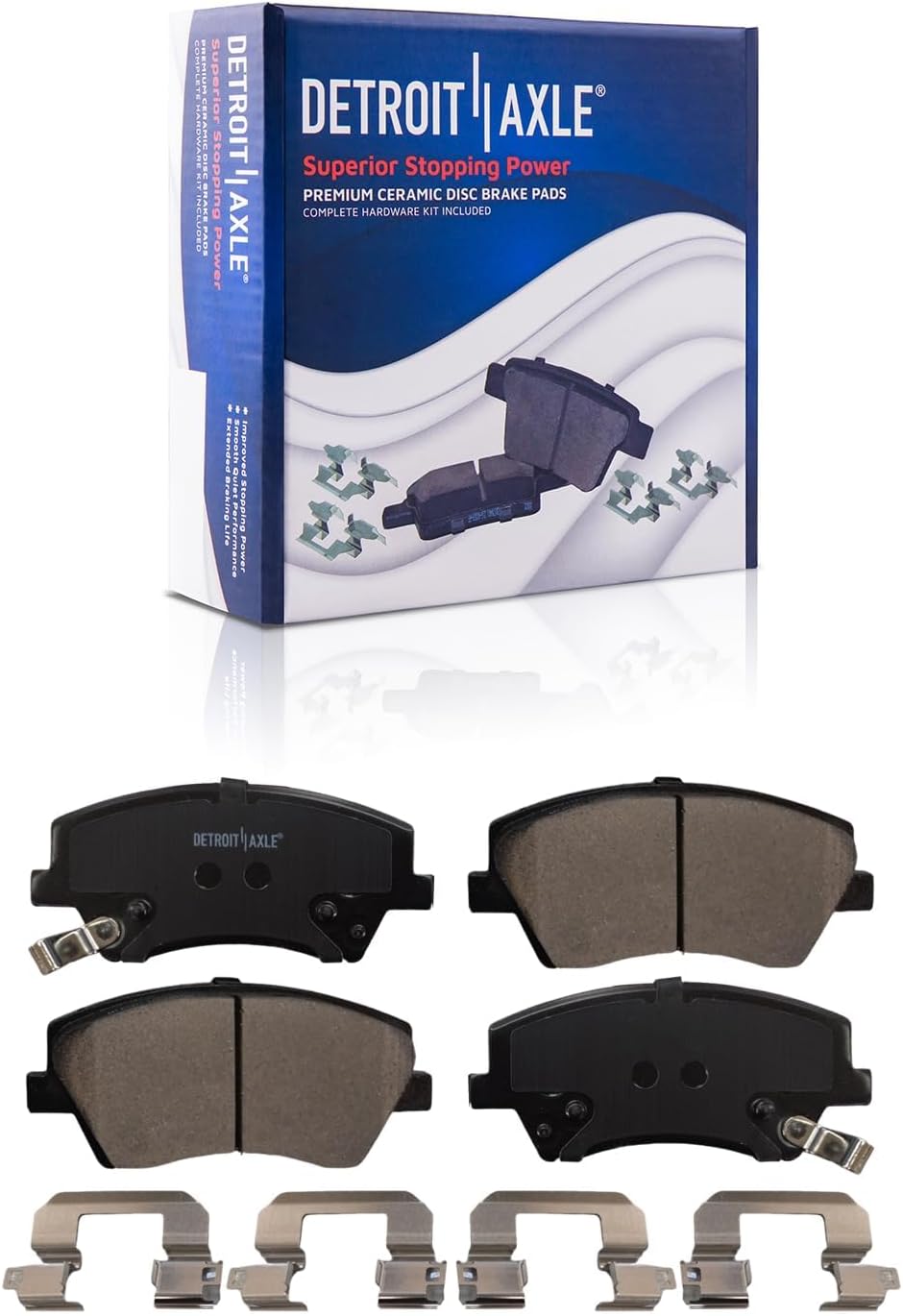 Detroit Axle - 8pc Brake Kit for 2017-2020 Hyundai Ioniq, 2017-2022 Kia Niro, 11.02' inch Front and 10.31' inch Rear Disc Brake Rotors Ceramic Brakes Pads Replacement