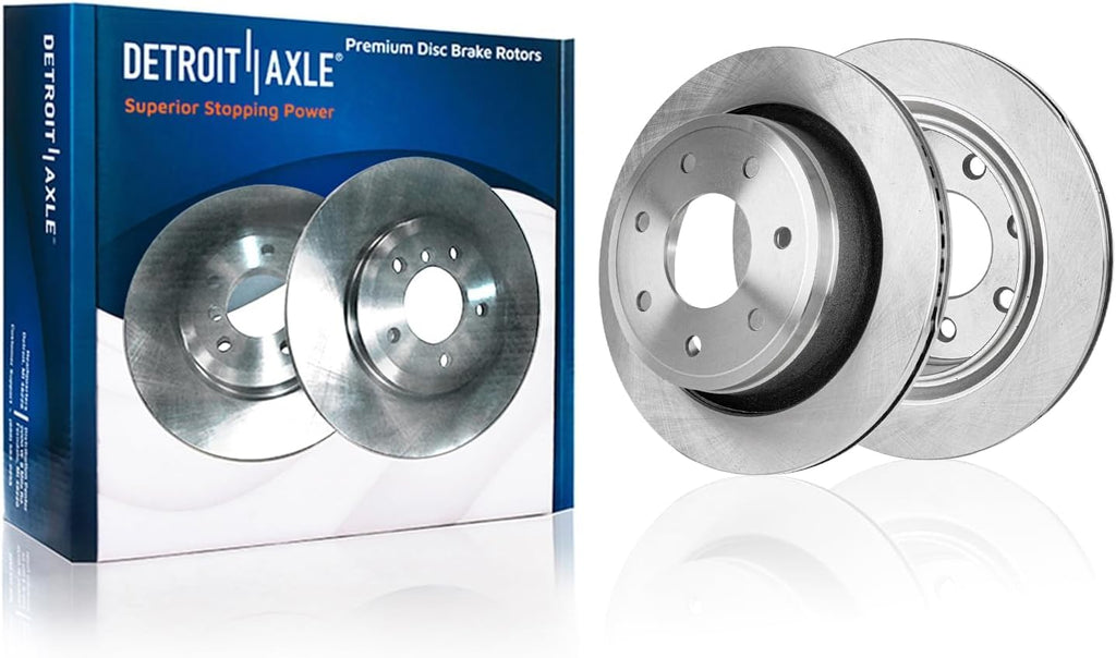 Detroit Axle - Brake Kit for 2012 2013 2014 Ford F-150 w/7 Lugs, Disc Brake Rotors Ceramic Brakes Pads with Hardware Replacement : 13.78' inch Front and 13.70' inch Rear Rotors