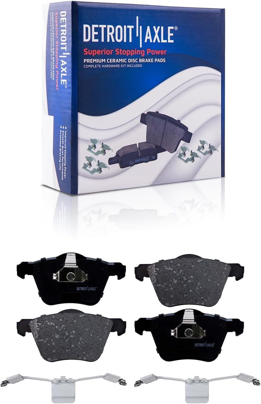 Detroit Axle - Front Brake Kit for 03-14 Volvo XC90 Disc Brakes Rotors Ceramic Brakes Pads 2003 2004 2005 2006 2007 2008 2009 2010 2011 2012 2013 2014 Replacement : 13.23' inch Rotor