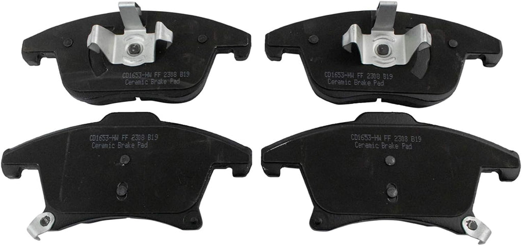 TRQ Front Brake Pad and Rotor Set Ceramic G Coated Vented Rotors Compatible with 2013-2020 Ford Fusion 2013-2016 Lincoln MKZ