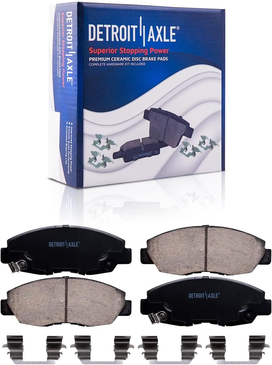 Detroit Axle - Brake Kit for 10-14 Honda Insight Front Disc Brake Rotors Ceramic Brakes Pads Rear Brake Drums Brakes Shoes 2010 2011 2012 2013 2014 Replacement : 10.31' inch Front Rotors