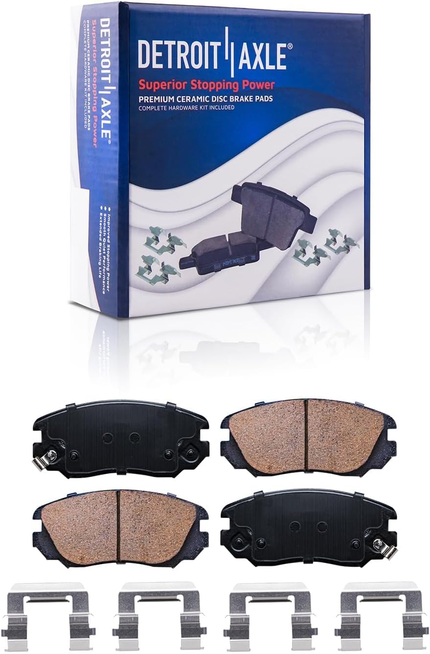 Detroit Axle - Brake Kit for 10-17 Chevrolet Equinox GMC Terrain Brake Rotors 2010 2011 2012 2013 2014 2015 2016 2017 Ceramic Brakes Pads Replacement : 12.64' inch Front and 11.93' inch Rear Rotor