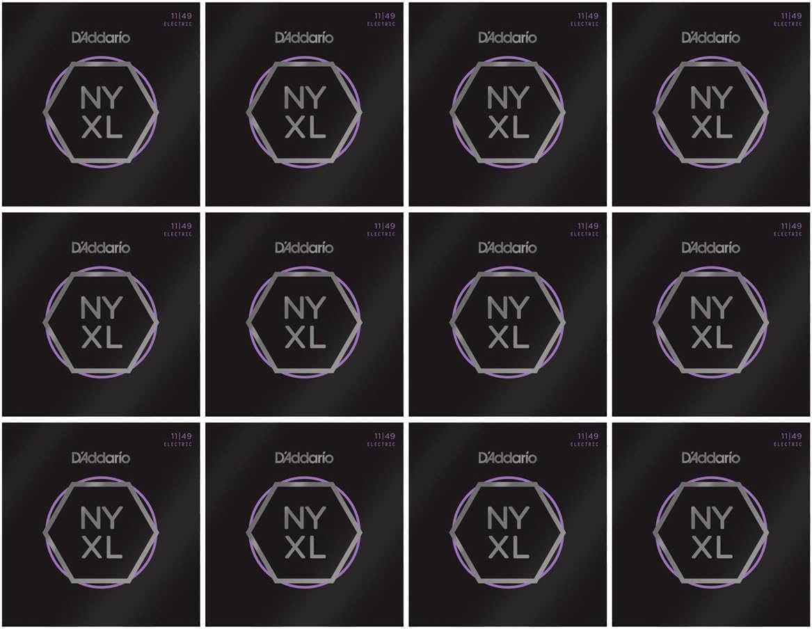 D'Addario NYXL Electric Guitar Strings Medium 11-49 (12 Pack Bundle)