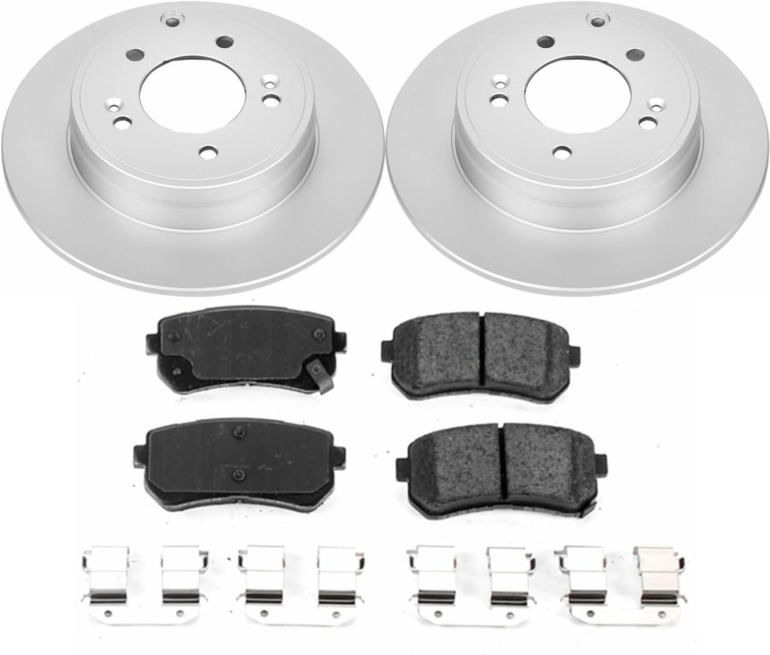 PowerStop Rear Brake Kit for Hyundai Sonata 2016-19 | Kia Optima 2016-20 - Fully-Coated Disc Rotors with Z17 Ceramic Brake Pads Replacement, CRK7505