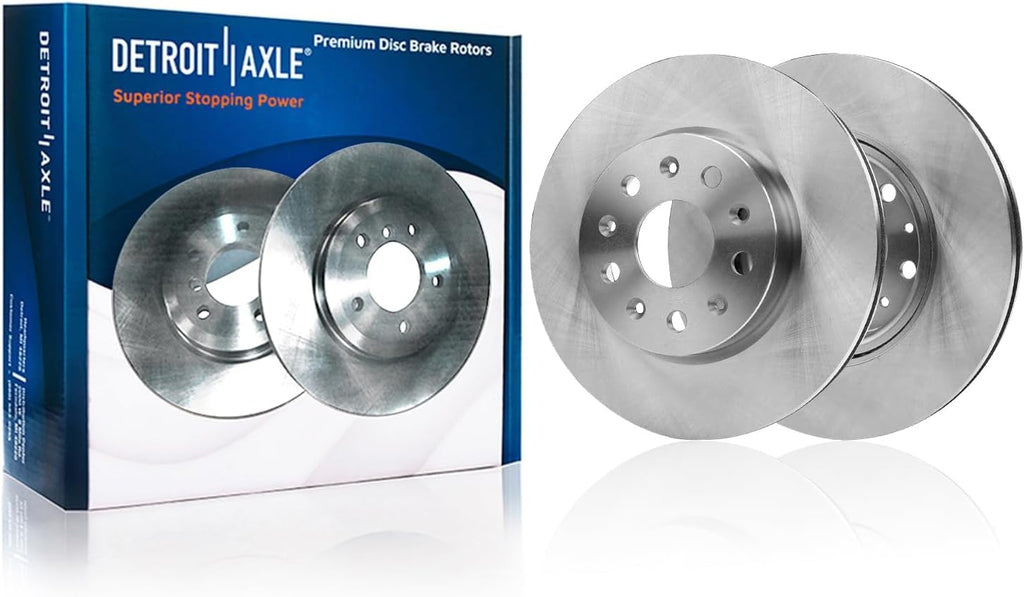 Detroit Axle - 8pc Brake Kit for 2016-2019 Cadillac ATS, Disc Brakes Rotors Ceramic Brake Pads with Hardware Replacement : 12.64' inch Front and 13.35' inch Rear Rotors