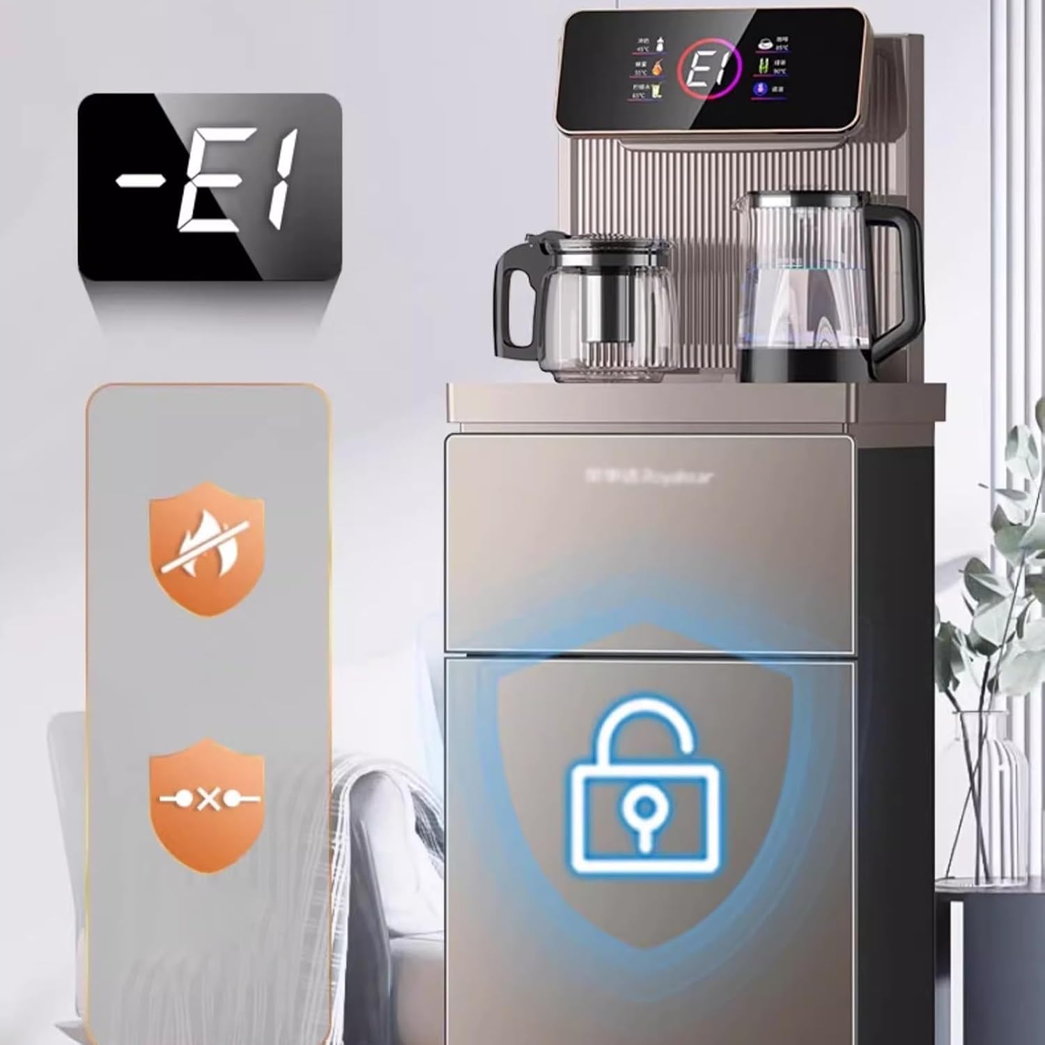 Hot and Cold Water Dispenser Vertical Intelligent Water Dispenser Household Bottom Mounted Water Bucket Multifunctional Automatic Bucket Water and Tea Bar Machine