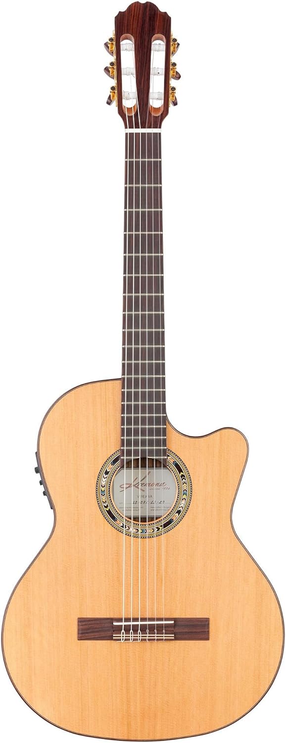 Kremona Verea – Acoustic/Electric Nylon String Guitar – 48mm Neck Width – Handmade in Europe – Padded Gig Bag Included