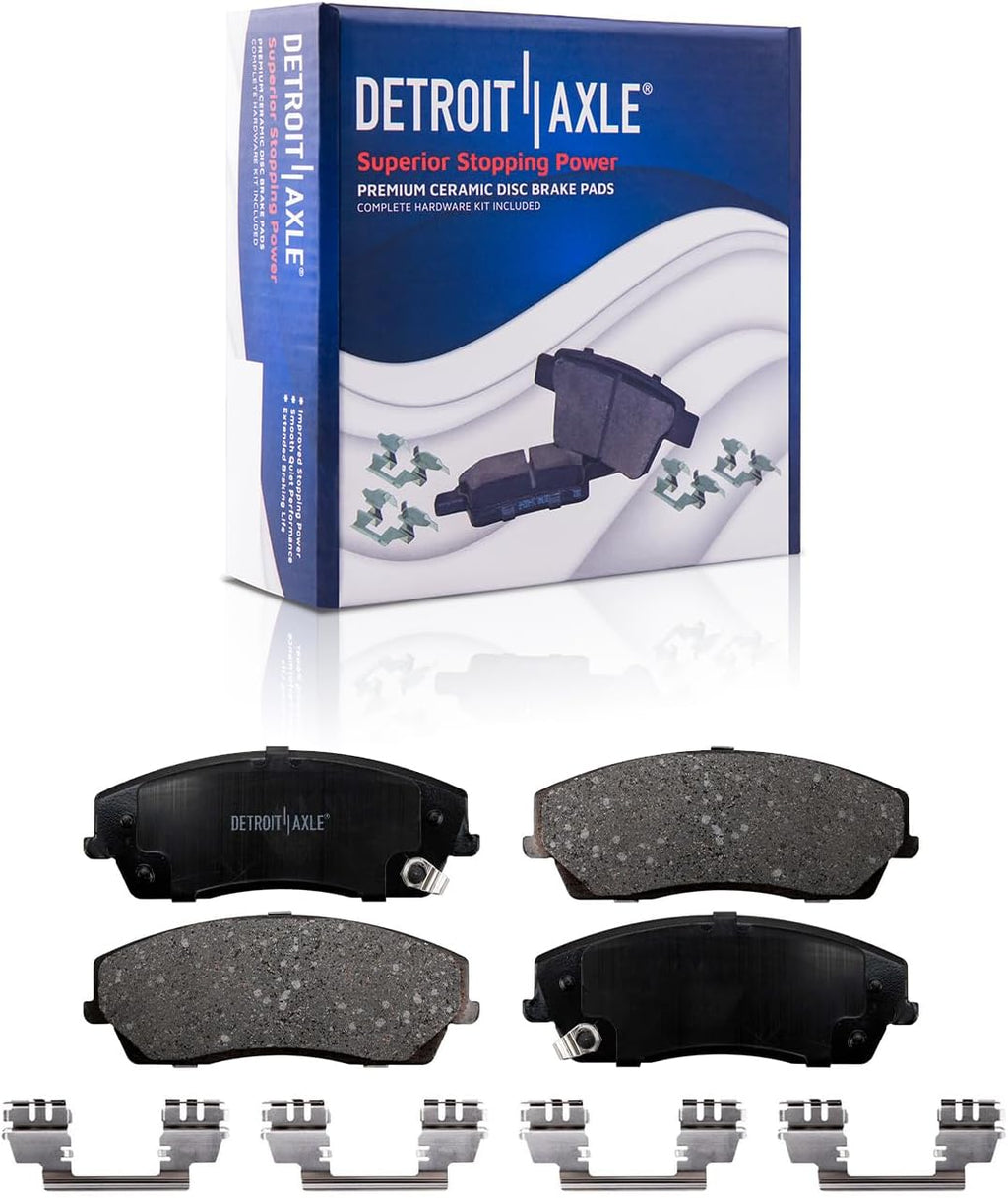 Detroit Axle - RWD Front Wheel Bearing Hubs Brake Kit for 300 Charger Challenger Magnum Drilled Brake Rotors Ceramic Brakes Pads Wheel Bearing Hubs Lower Ball Joints Replacement [12.60 inch Rotors]
