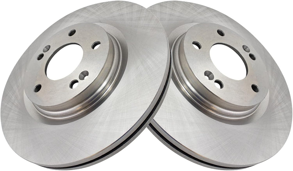 TRQ Front Ceramic Brake Pad and Rotor Set Compatible with 17-18 Hyundai Sonata Plug-In Hybrid 18-20 Kia Optima SX 19-21 Hyundai Kona SE All Wheel Drive 19-21 Veloster Turbo 17-18 Kia Soul