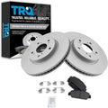 TRQ Front Brake Pad and Rotor Set Ceramic Vented Coated Rotors Compatible with 2013-2022 Honda Accord 2016-2022 HR-V