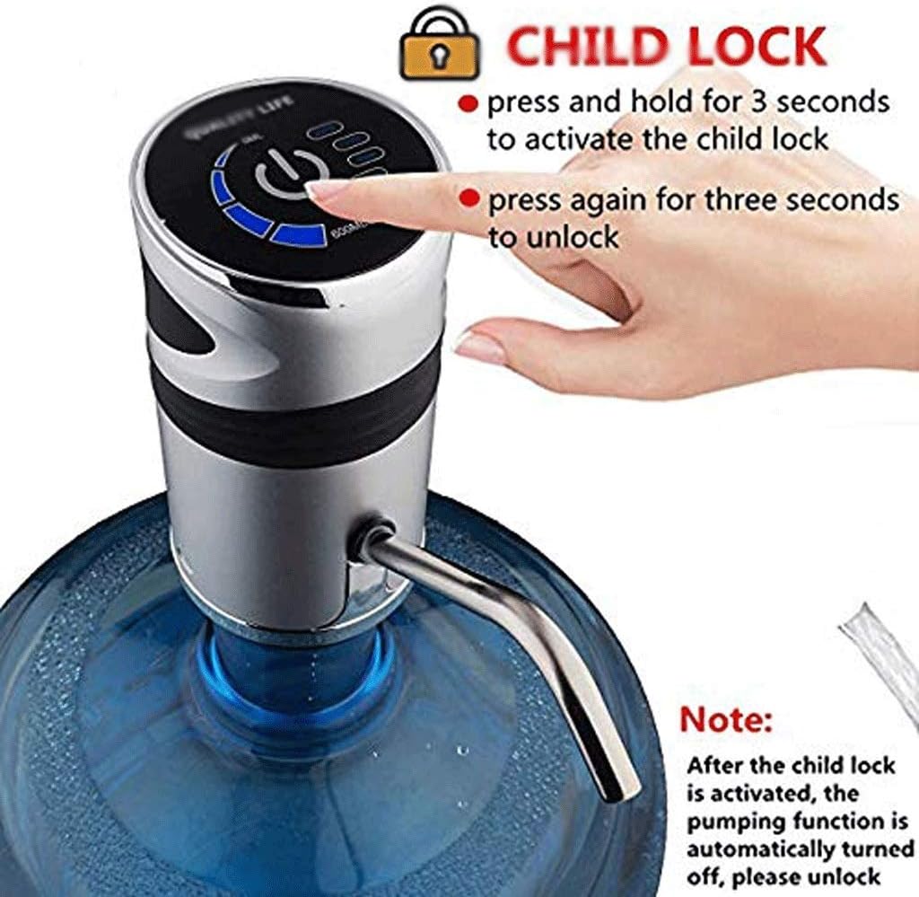 Universal USB Charging Portable Automatic Electric Drinking Water Bottle Pump Dispenser (Fits Most 2-5 Gallon Bottle)