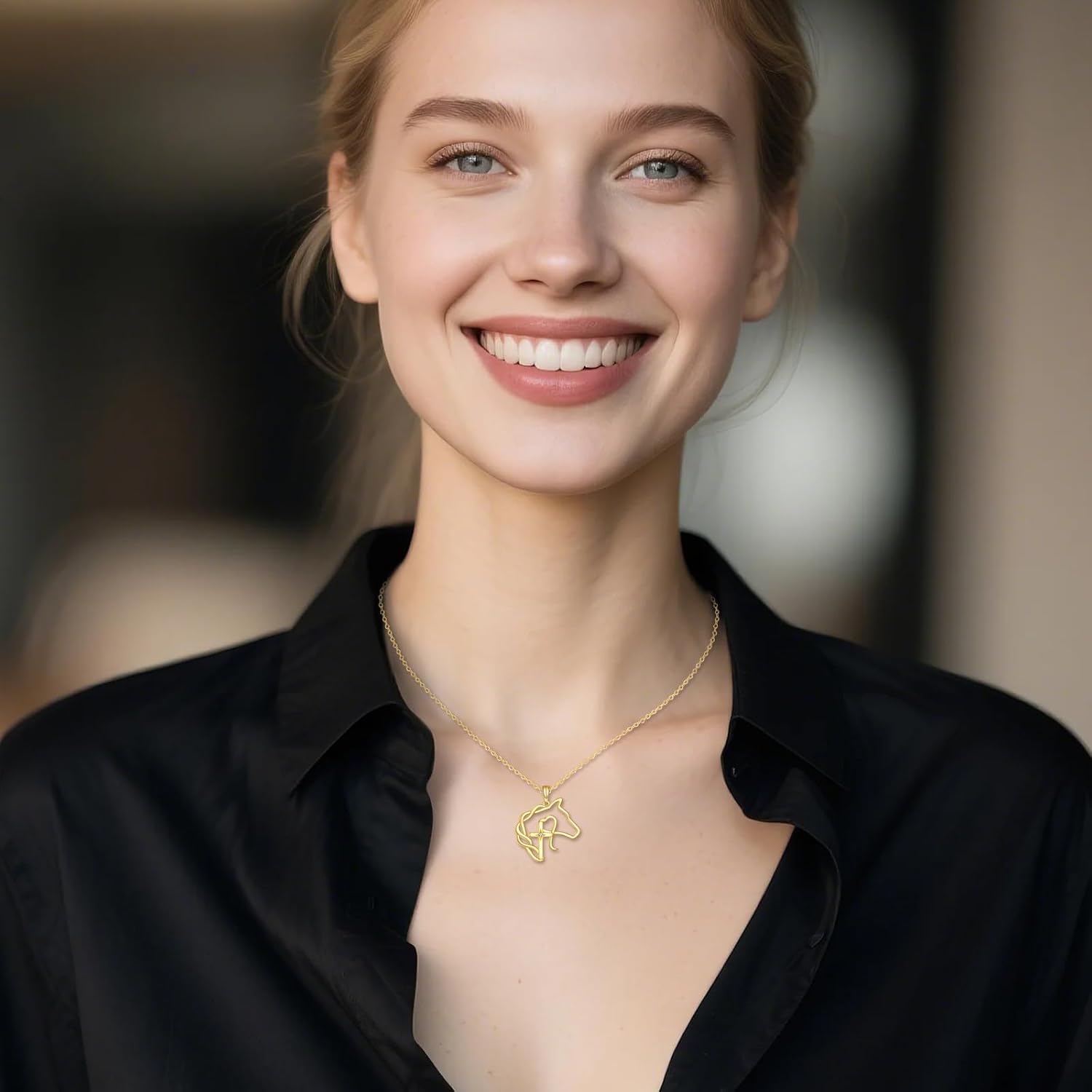 KECHO Christmas Gifts 14k Solid Gold Animals Necklace for Women Giraffe Bee Elephant Ladybug Koala Axolotl Horse Unicorn Cat Necklaces Pendant Jewelry Mothers Day Birthday for Mom Wife Friends