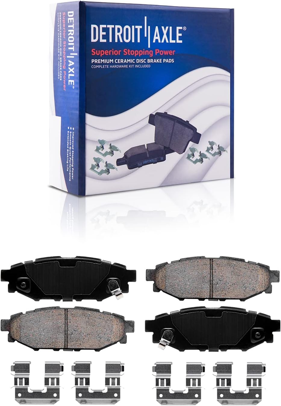 Detroit Axle - Front Brake Kit for 2016-2017 Subaru Crosstrek, 2014-2018 Forester, 2014-2015 XV Crosstrek, Wheel Bearing Hubs Front and Rear Drilled Slotted Brake Rotors Ceramic Brake Pads Replacement