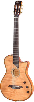 Bromo Ben 2c Natural Nylon String Guitar, Thinline Fully Chambered Semi-Hollow Body Guitar