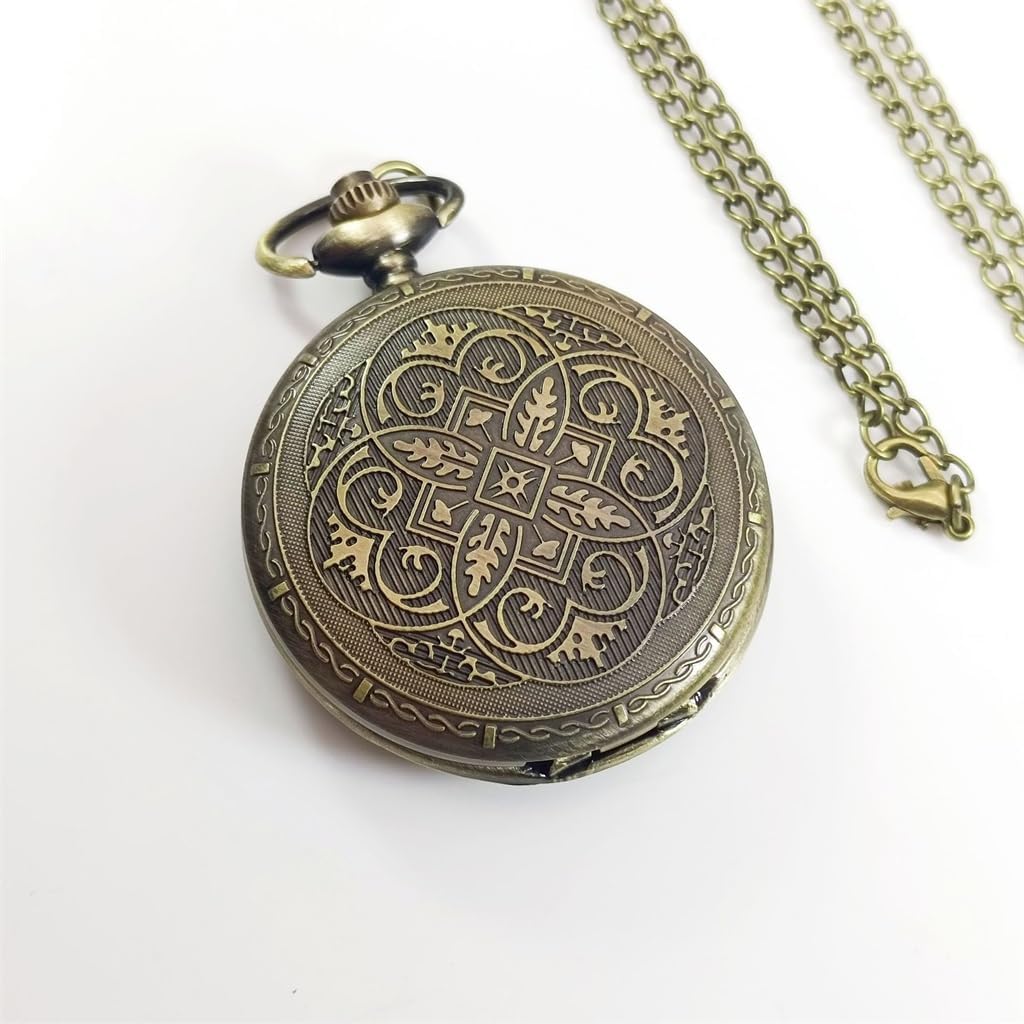 Carved Pocket Watch, Quartz, Necklace, Pendant, Clothing Accessories