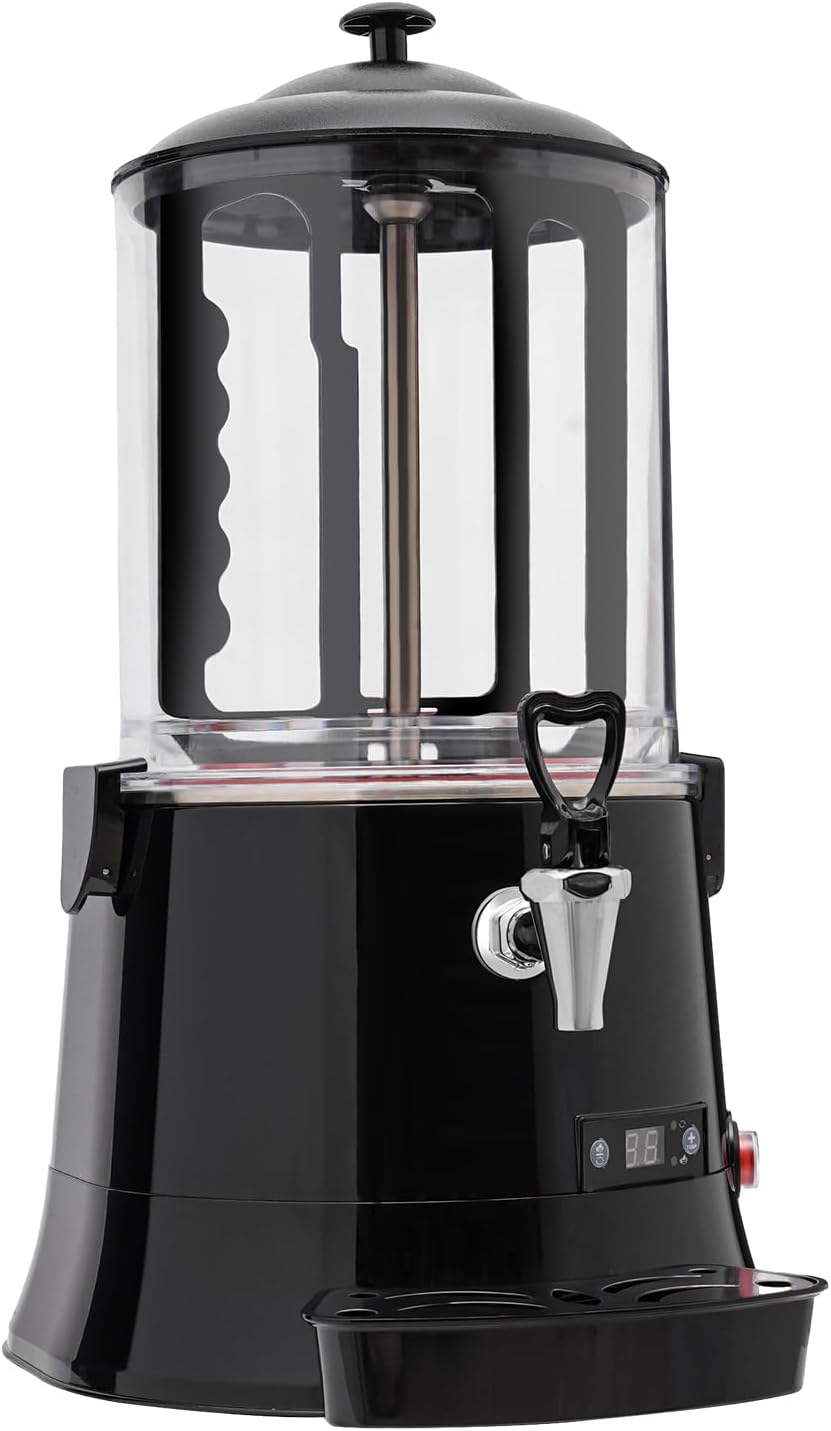 Hot Chocolate Machine, 10L/2.6Gal Commercial Hot Chocolate Machine Maker and Dispenser with Water Catching Tray,Temperature Control,400W Hot Beverage Warmer Dispenser for Heating Coffee, Milktea