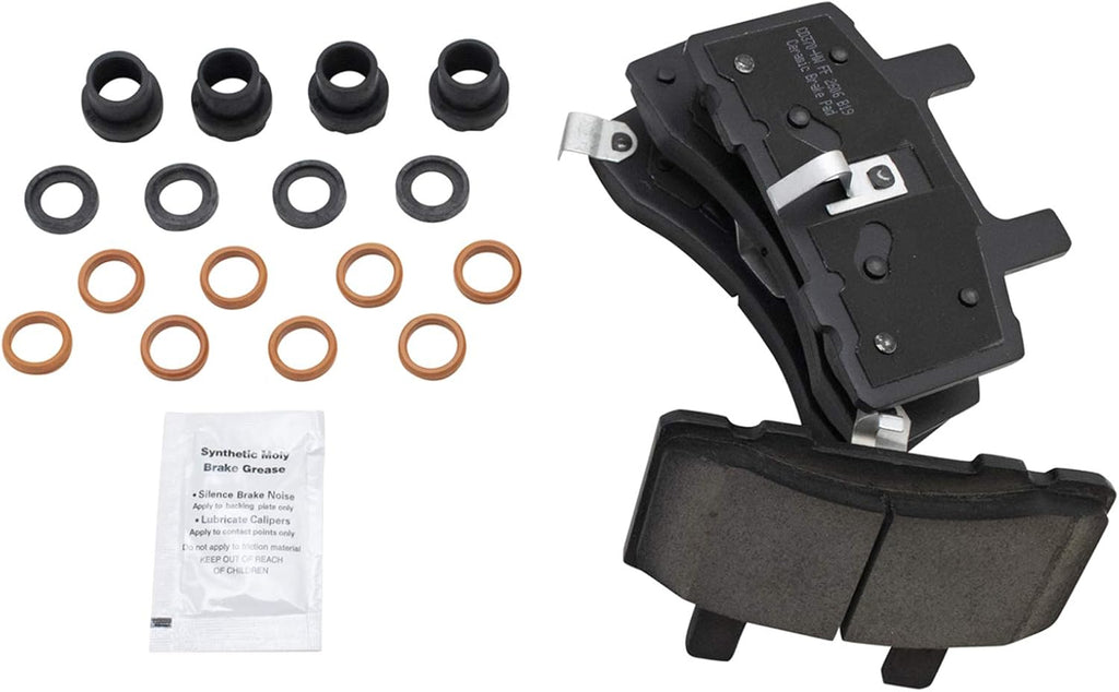 TRQ Front Brake Pad and Rotor Set Ceramic Vented Rotors Calipers Compatible with 1988-2000 Chevrolet GMC K3500 1989-2000 K2500 1992-1999 K2500 Suburban 1995-1999 K1500 Suburban