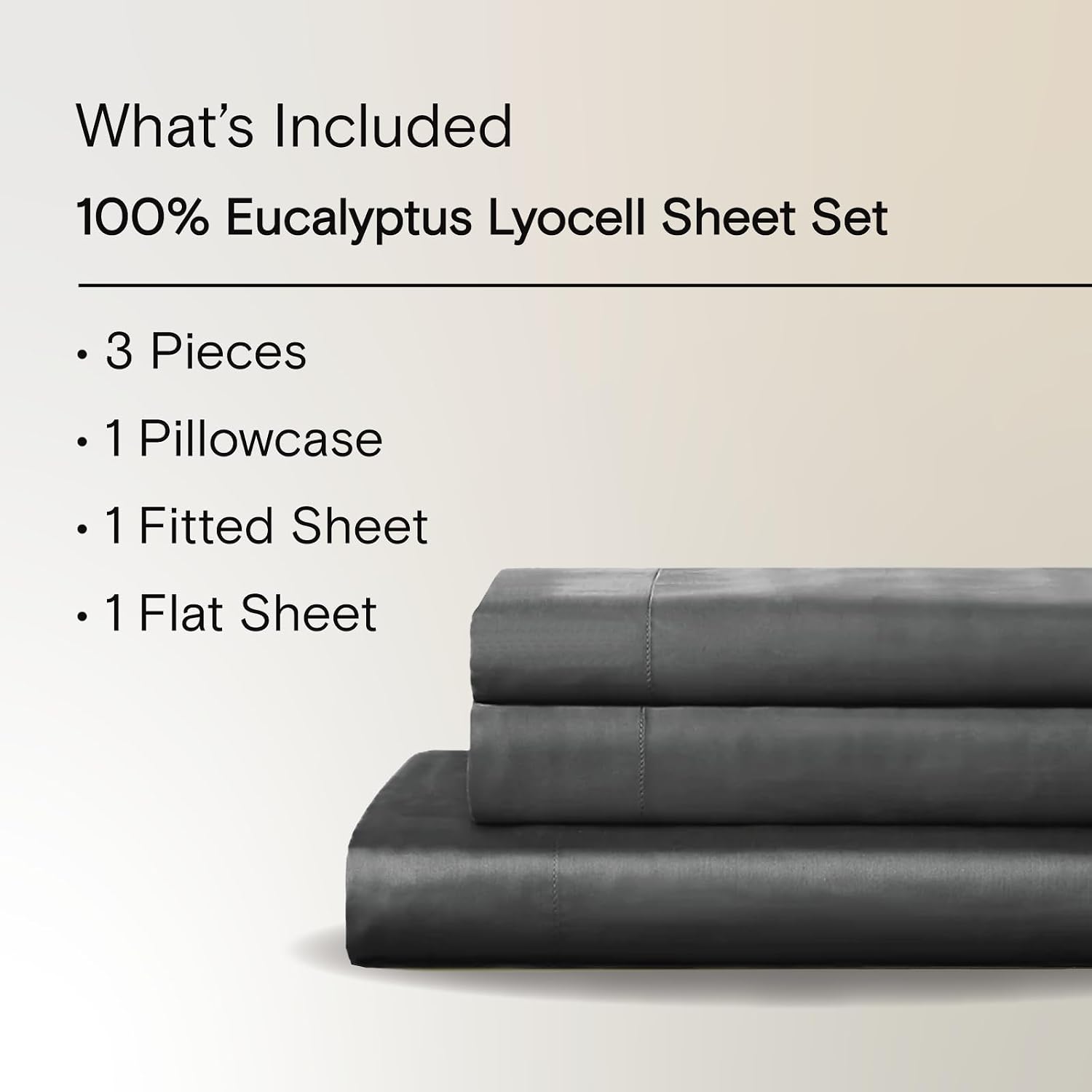 Sijo AiryWeight Tencel Sheet Set, 100% Lyocell Derived from Eucalyptus, Buttery Soft, Architectural Digest Best Cooling Sheets Winner - 3pc - 1 Pillowcase 1 Fitted 1 Top (Storm, Twin)