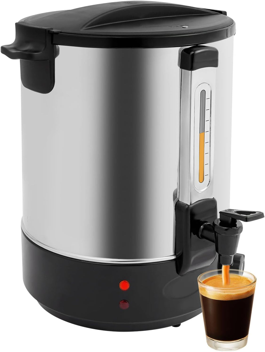 Hot Water Dispenser, Electric Heat Preservation Bucket, 86-230℉ Temp Adjustable Stainless Steel Coffee Maker Hot Water Beverage Dispenser, 5.07Gal Commercial Coffee Urn Water Boiler and Warmer