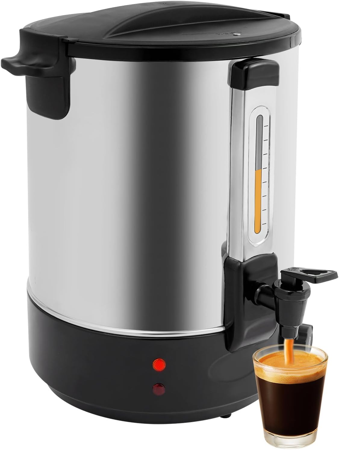 Hot Water Dispenser, Electric Heat Preservation Bucket, 86-230℉ Temp Adjustable Stainless Steel Coffee Maker Hot Water Beverage Dispenser, 5.07Gal Commercial Coffee Urn Water Boiler and Warmer