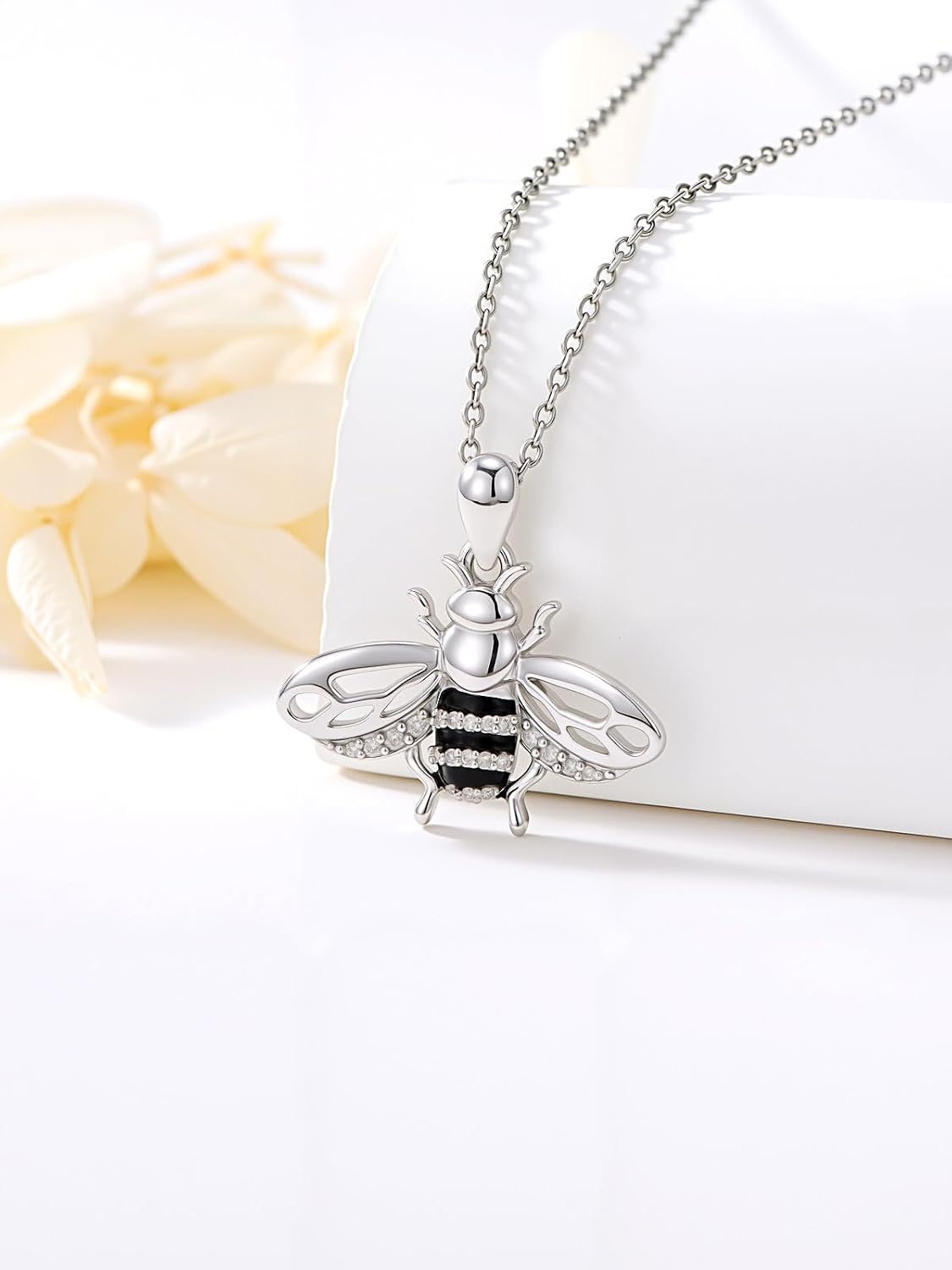 ZBA Natural Diamond Animal Necklaces for Women, 18k Gold Plated 925 Sterling Sliver Fine Jewelry Meaningful Gifts (Color F-G/Clarity I1-I2)