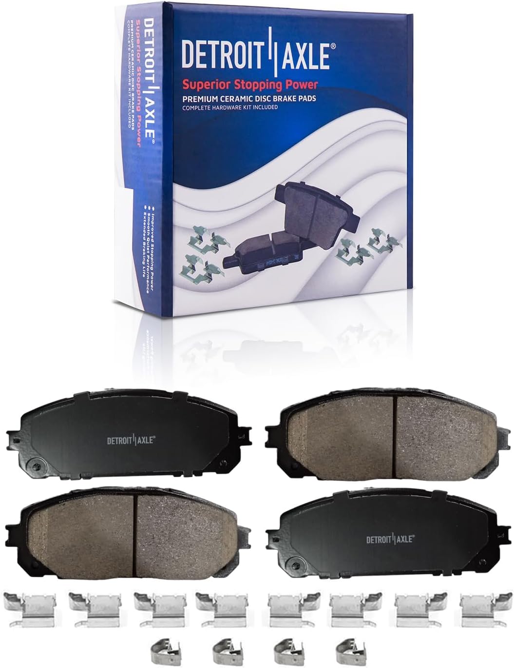 Detroit Axle - Brake Kit for Jeep Cherokee 2014 2015 [Models with Code BRG], Disc Brake Rotors Ceramic Brakes Pads with Hardware Replacement : 12.99' inch Front and 12.60' inch Rear Rotor