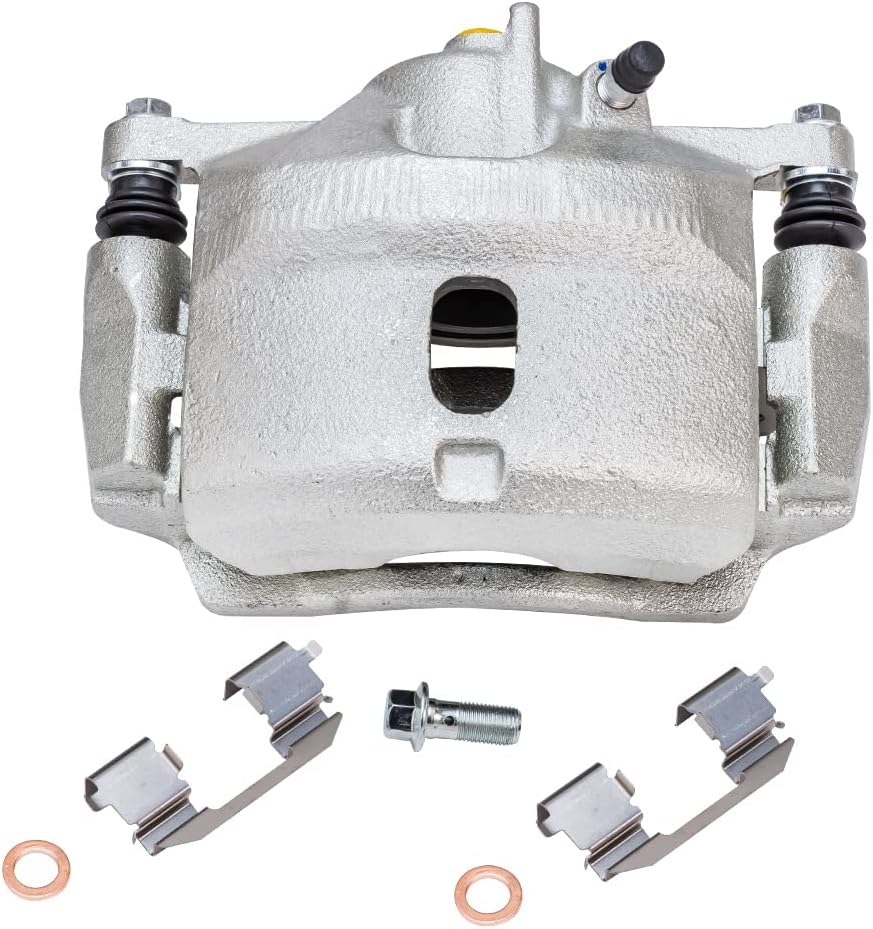 Detroit Axle - 5pc Front Drilled Rotors Brake Pads Left Caliper Replacement for 1996-2005 Honda Civic 2010-2014 Insight 1997-2000 Acura EL: 10.32'' inch Rotor