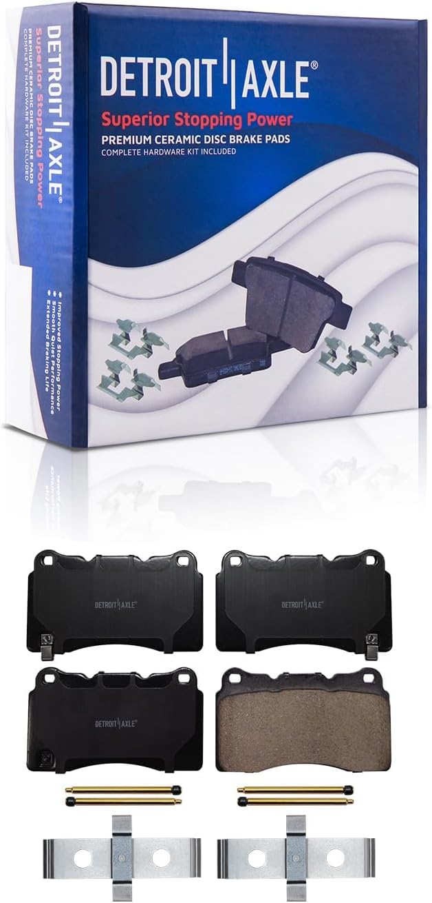 Detroit Axle - Brake Kit for 2016-2019 Cadillac ATS Disc Brakes Rotors Ceramic Brake Pads 2017 2018 Replacement : 12.64' inch Front and 13.35' inch Rear Rotors