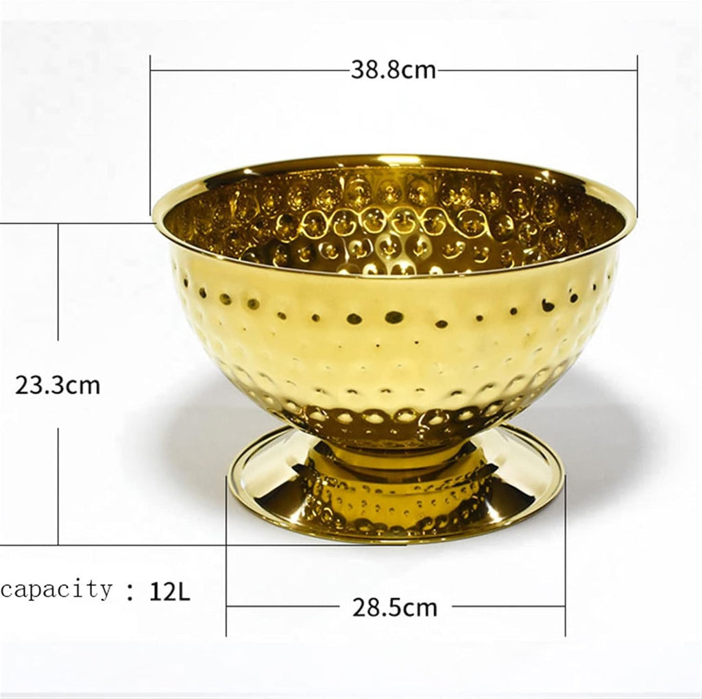 Ice Buckets Ice Bucket Container Multifunctional Champagne Basin Stainless Steel Hammer Basin Bar Ktv Ice Wine Basin for Families, Parties Insulated Ice Bucket (Color : A)