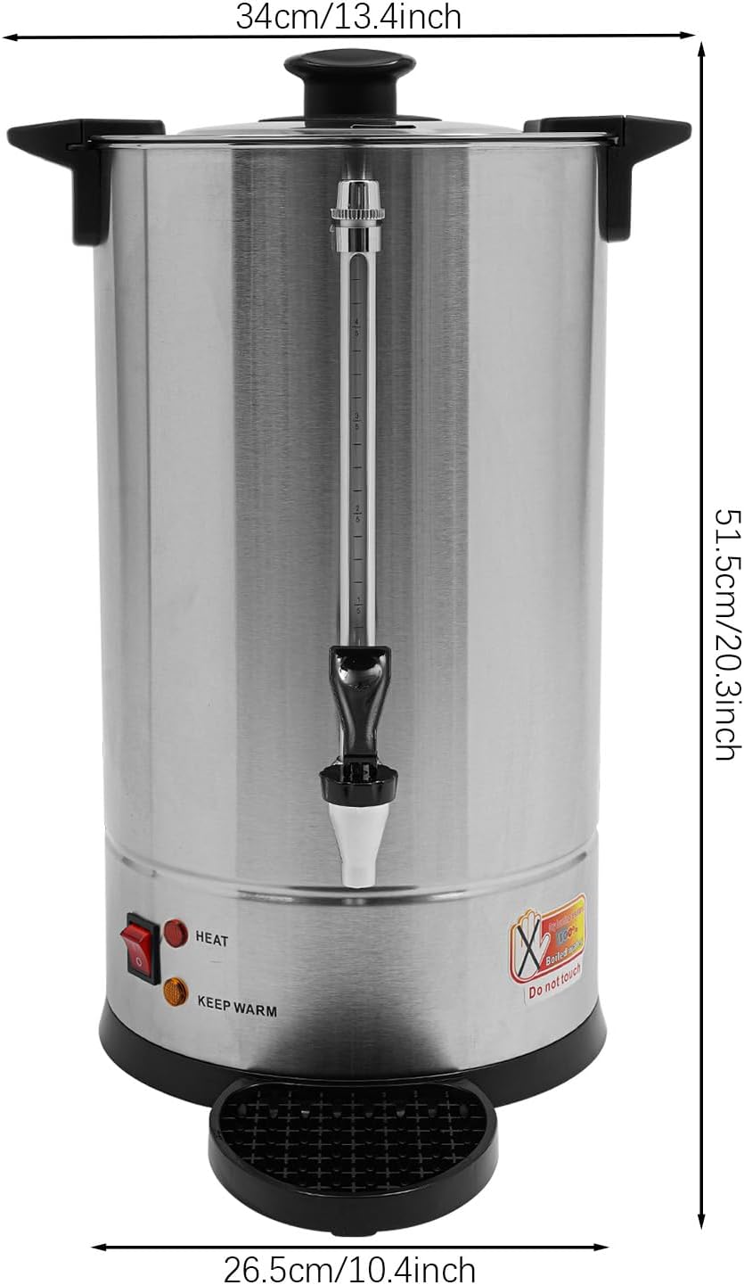 Commercial Coffee Urn, 120-Cup Electric Coffee Maker 4Gal Large Capacity Hot Water Dispenser Double Wall Stainless Steel Coffee Machine for Catering Business Party