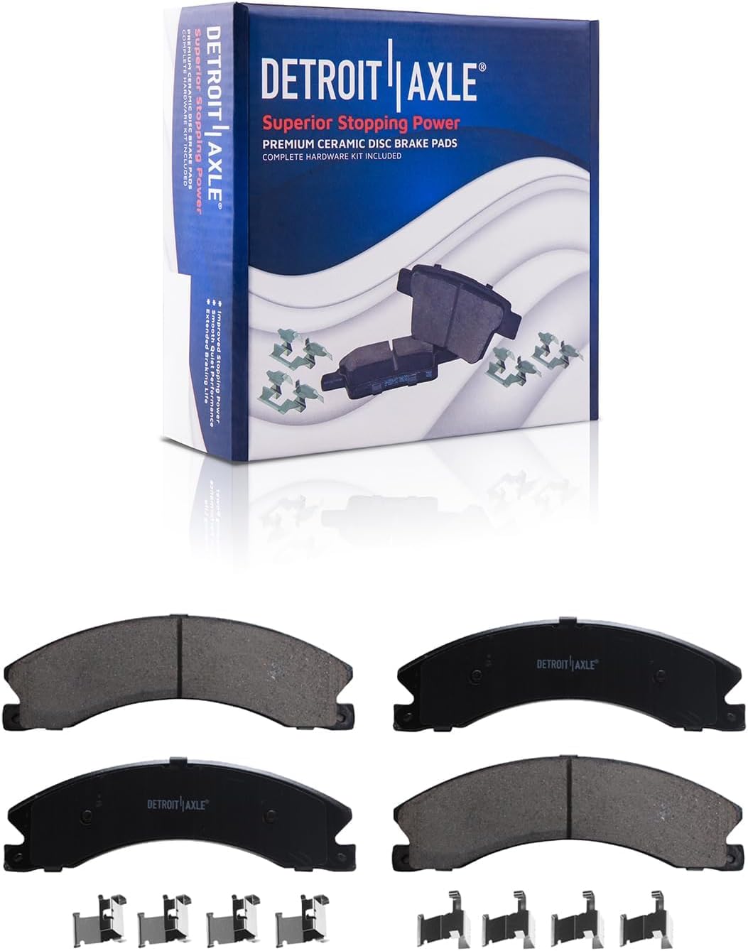 Detroit Axle - Brake Kit for 15-19 Chevy Silverado 3500 HD, 16-19 GMC Sierra 3500 HD, Disc Brake Rotors Ceramic Brakes Pads Replacement : 13.98' inch Front and Rear Rotor