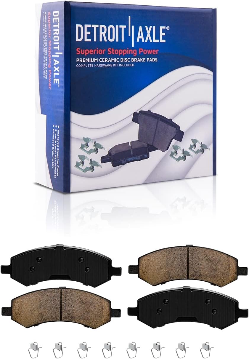 Detroit Axle - 8pc Brake Kit for Dodge Dakota Mitsubishi Raider Ram Dakota, 12.28' inch Front Disc Brakes Rotors Ceramic Brake Pads, Rear Brake Drums Brake Shoes Replacement