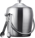 Ice Bucket Ice Bucket with Lid and Tongs Double Wall Insulated Stainless Steel Ice Bucket Ideal for Cocktail Bar, Parties, Chilling Wine, Champagne Ice Tub
