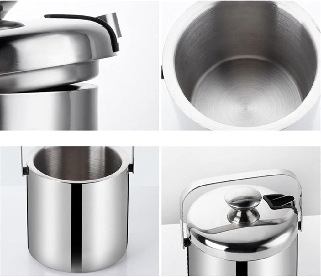Ice Buckets Ice Buckets - Ice Buckets for Parties, Double-Wall Stainless Steel Insulated Chilling Ice Bucket with Lid Tong Handle Ice Bucket Kits