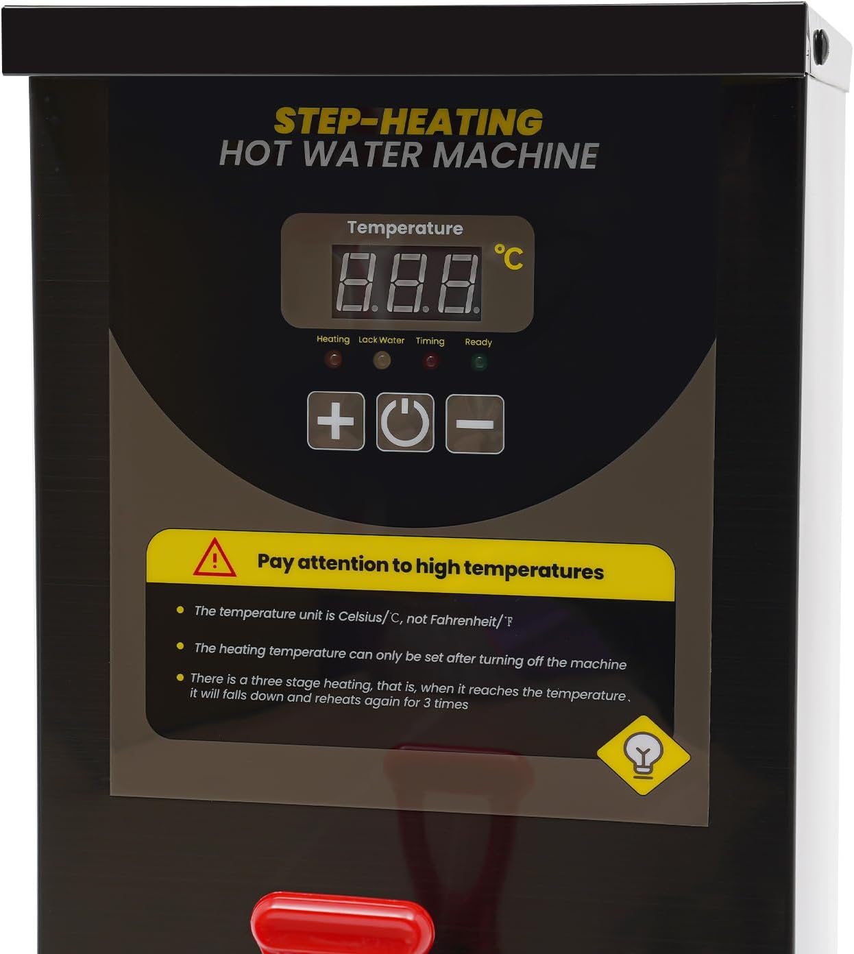 Step-Heating Commercial Hot Water Dispenser, 2000W Electric Water Boiler Machine for Hotel, Restaurant, Office, Cooking Tea|Coffee|Milk Tea, Stainless Steel, 35L/H Large Capacity, Black