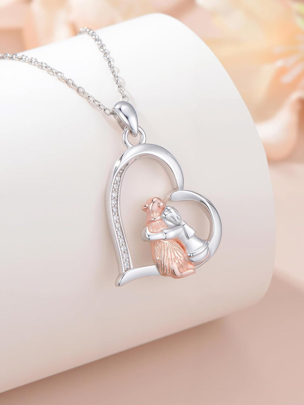 ZBA Natural Diamond Animal Necklaces for Women, 18k Gold Plated 925 Sterling Sliver Fine Jewelry Meaningful Gifts (Color F-G/Clarity I1-I2)