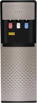 Bottom Loading Water Dispenser 5 Gallon, 3 Temperatures with Hot, Room & Cold Spouts Standing Water Cooler Dispenser with Indicator Light & Empty Bottle Alert for Home Office (Silver Grey)
