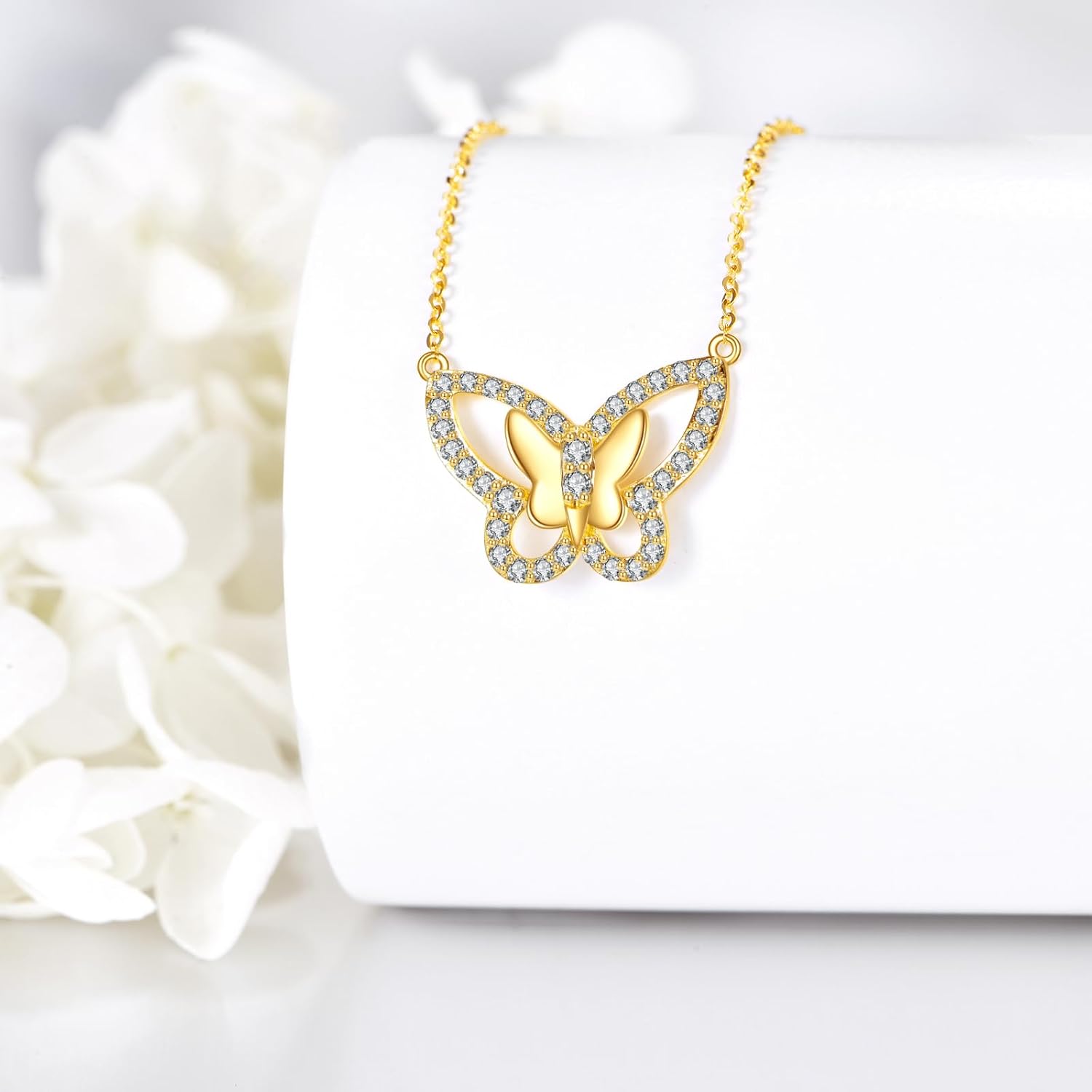 KECHO Christmas Gifts 14k Solid Gold Animals Necklace for Women Giraffe Bee Elephant Ladybug Koala Axolotl Horse Unicorn Cat Necklaces Pendant Jewelry Mothers Day Birthday for Mom Wife Friends