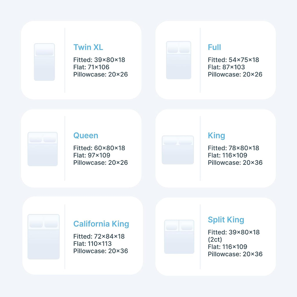 BedVoyage - Viscose from Bamboo Split King Size Sheets Set - Luxury 5pc King Sheet Set - Cooling Bed Sheets 18' Deep Pocket - Ultra Soft Sheet and Pillowcase Sets -Ocean