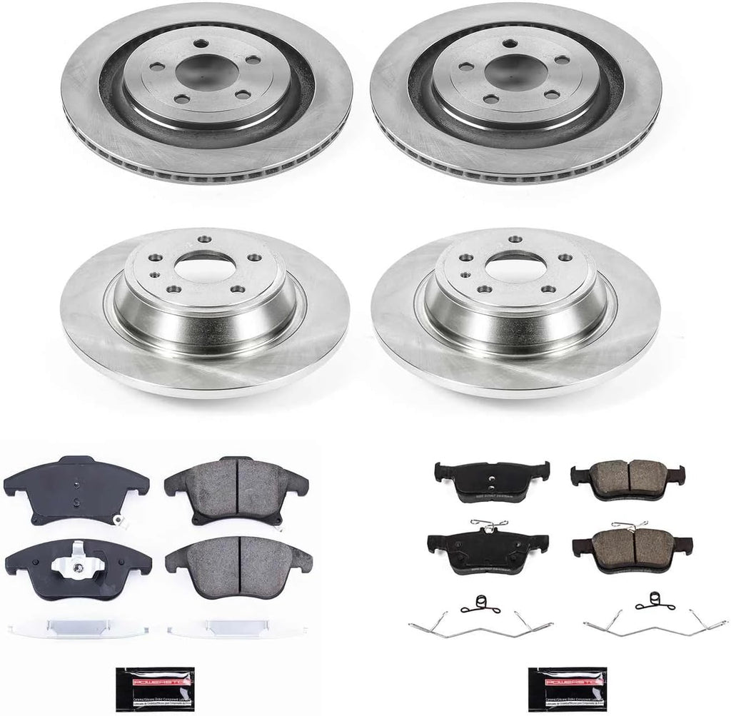 PowerStop Front and Rear Brake Kit for Ford Fusion 2017-20 - Z17 Ceramic Brake Pads & Disc Rotors Replacement, KOE8532