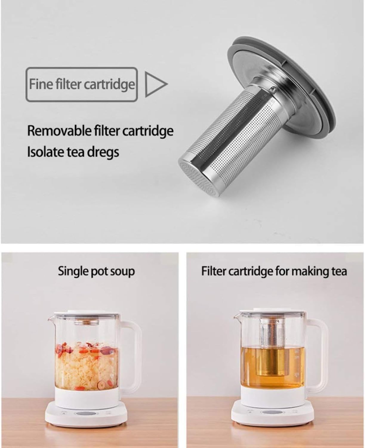 Kettles, Electric Kettle, 1.5L Glass Electric Tea Kettle with Strainer,Cordless Kettle with Temperature Control,Auto Shut-Off and Boil-Dry Protection