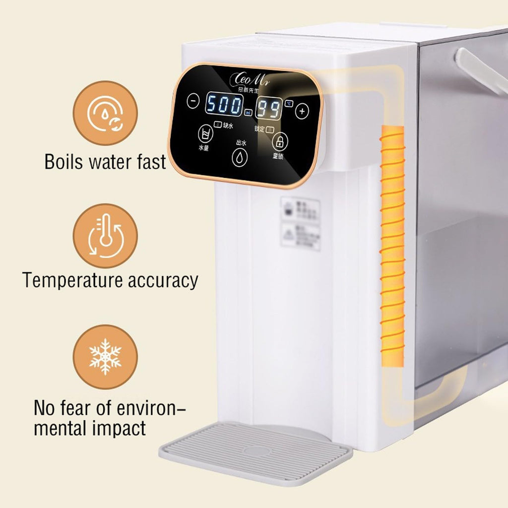 SinSed Electric Water Boiler 热水壶 Instant hot Water Dispenser Portable Household Small Three-Second Rapid Heating Dual/Single Display Desktop Direct Drinking Water Dispenser White/Green(Color:d)