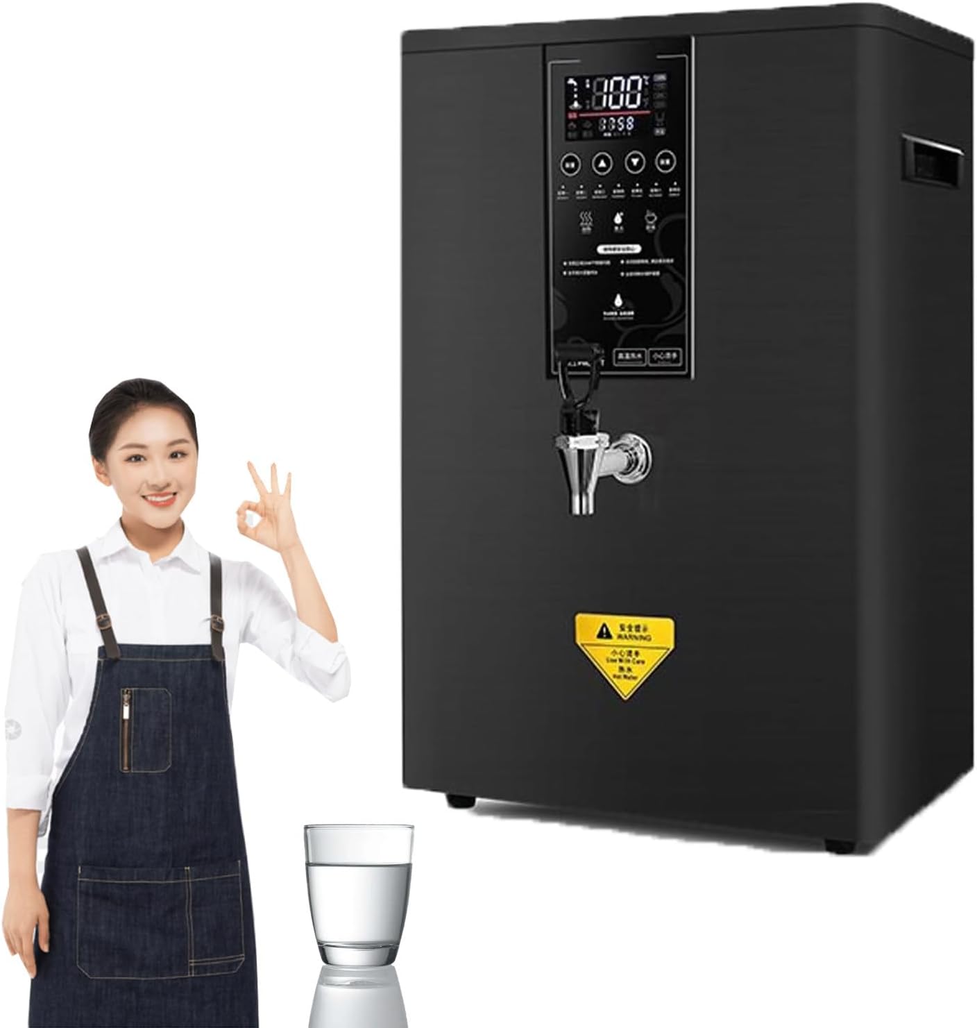 Wall Mounted Hot Drinks Machine Eletric Commercial Hot Water Dispensers Countertop with Filter Automatic 3000W Rapid Heating Stainless Steel Water Dispenser for Restaurant, Home, Office,White-60L