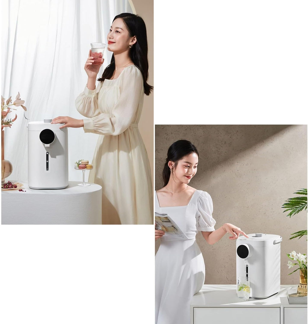 SinSed electric hot water dispenser electric kettle 5L capacity household thermal insulation desktop water boiler double layer multi-mode boiling water white/blue(Color:a), Size