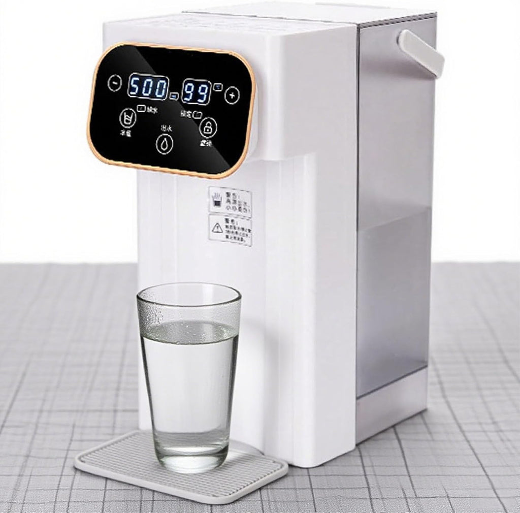 Countertop Hot Water Dispenser - 12 Temperature Settings (25°C-99°C) + 8 Volume Options (150ml-500ml), for Home Office Coffee Tea Bar Dormitory Desktop Small Household Water Dispenser