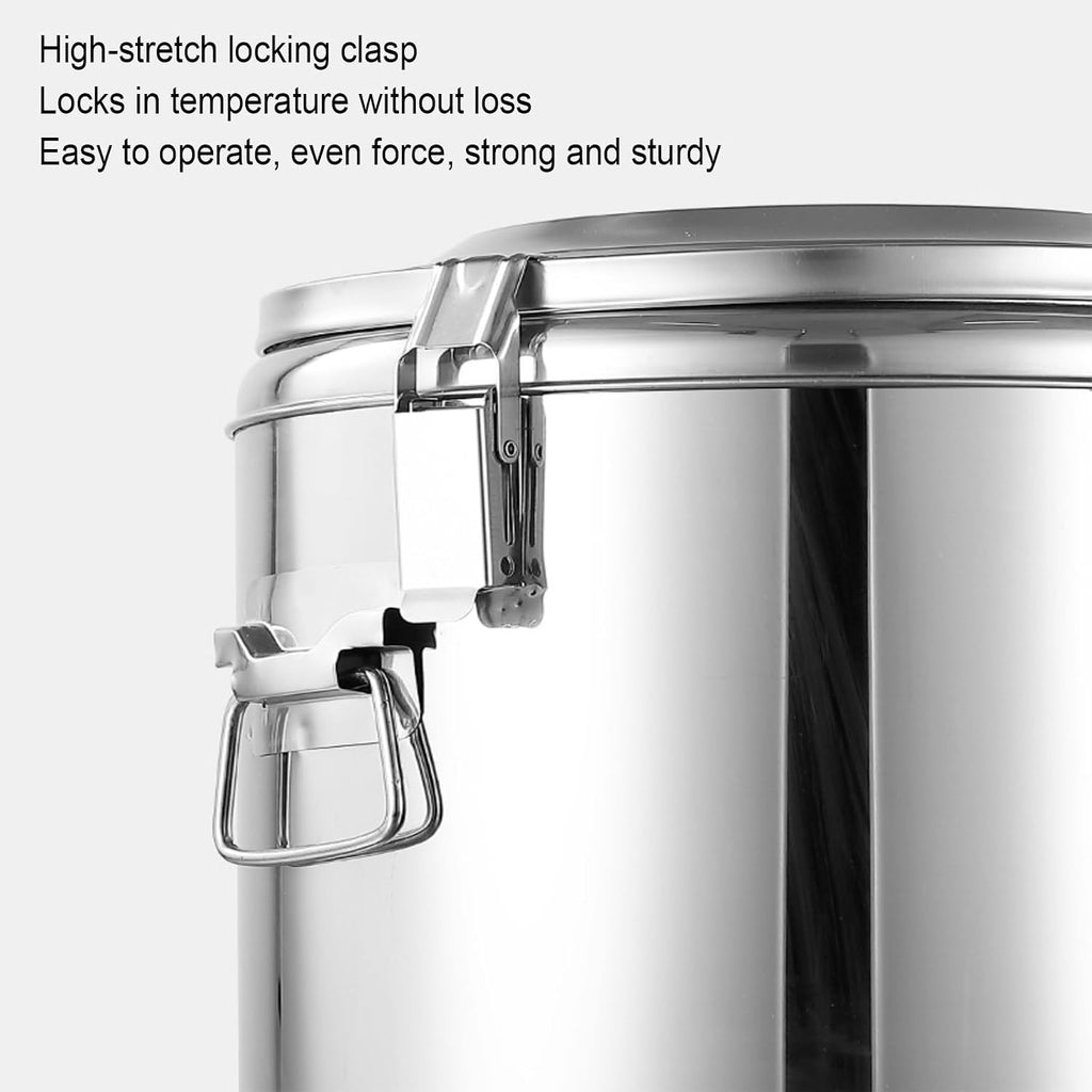 Stainless Steel Insulated Barrel, 304 Stainless Steel Beverage Dispenser Hot Beverage Dispenser for Party for Hot Water Tea Coffee Milk Juice (Silver 10L)