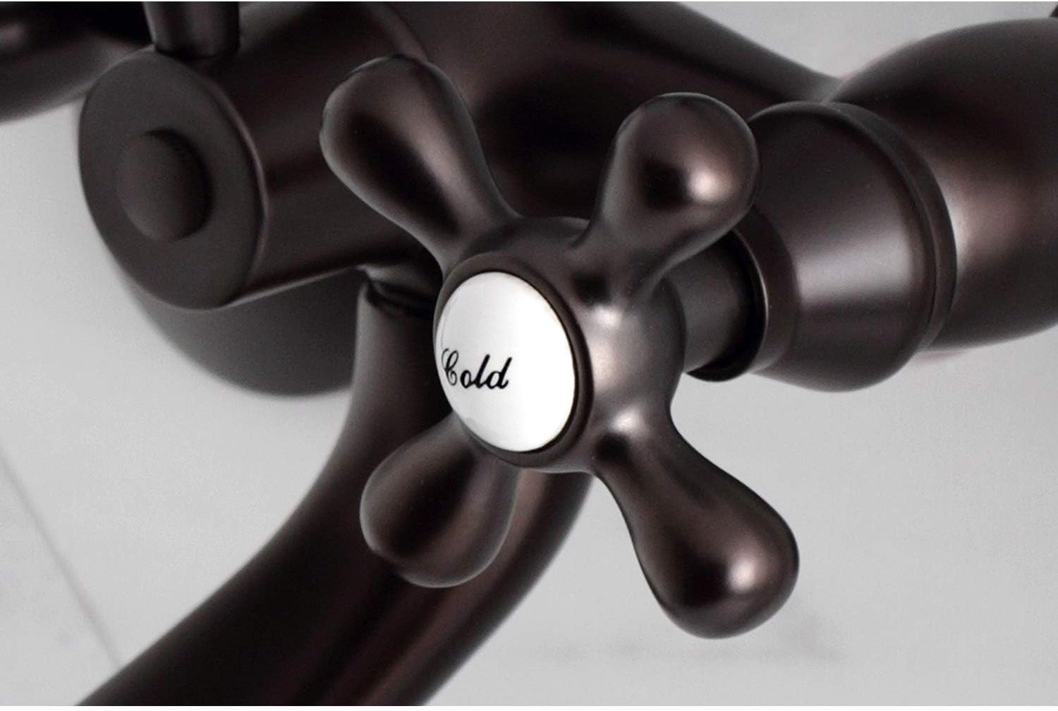 Kingston Brass KS266ORB Kingston Clawfoot Tub Faucet, 6-Inch Adjustable Center, Oil Rubbed Bronze, Oil-Rubbed Bronze
