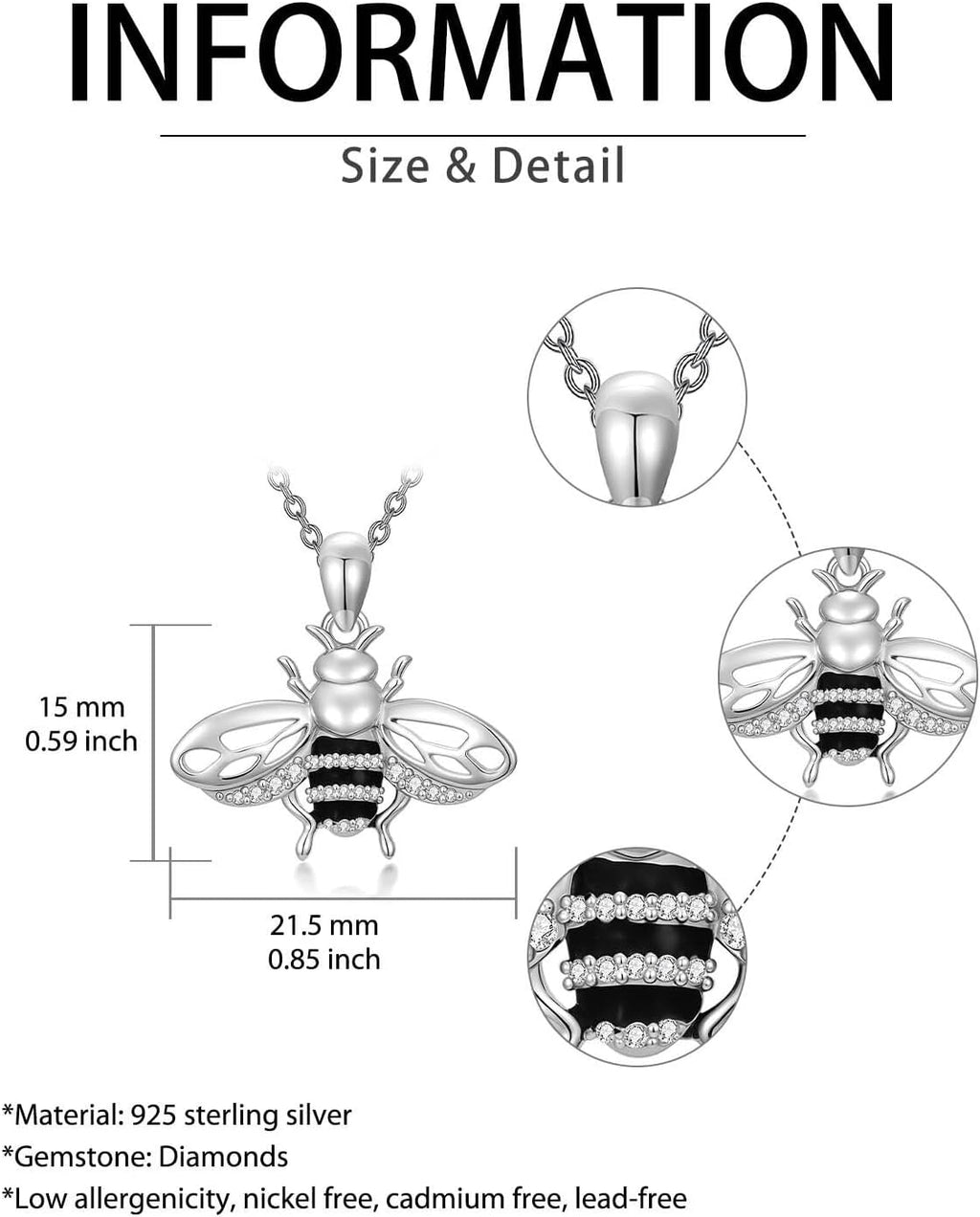 ZBA Natural Diamond Animal Necklaces for Women, 18k Gold Plated 925 Sterling Sliver Fine Jewelry Meaningful Gifts (Color F-G/Clarity I1-I2)