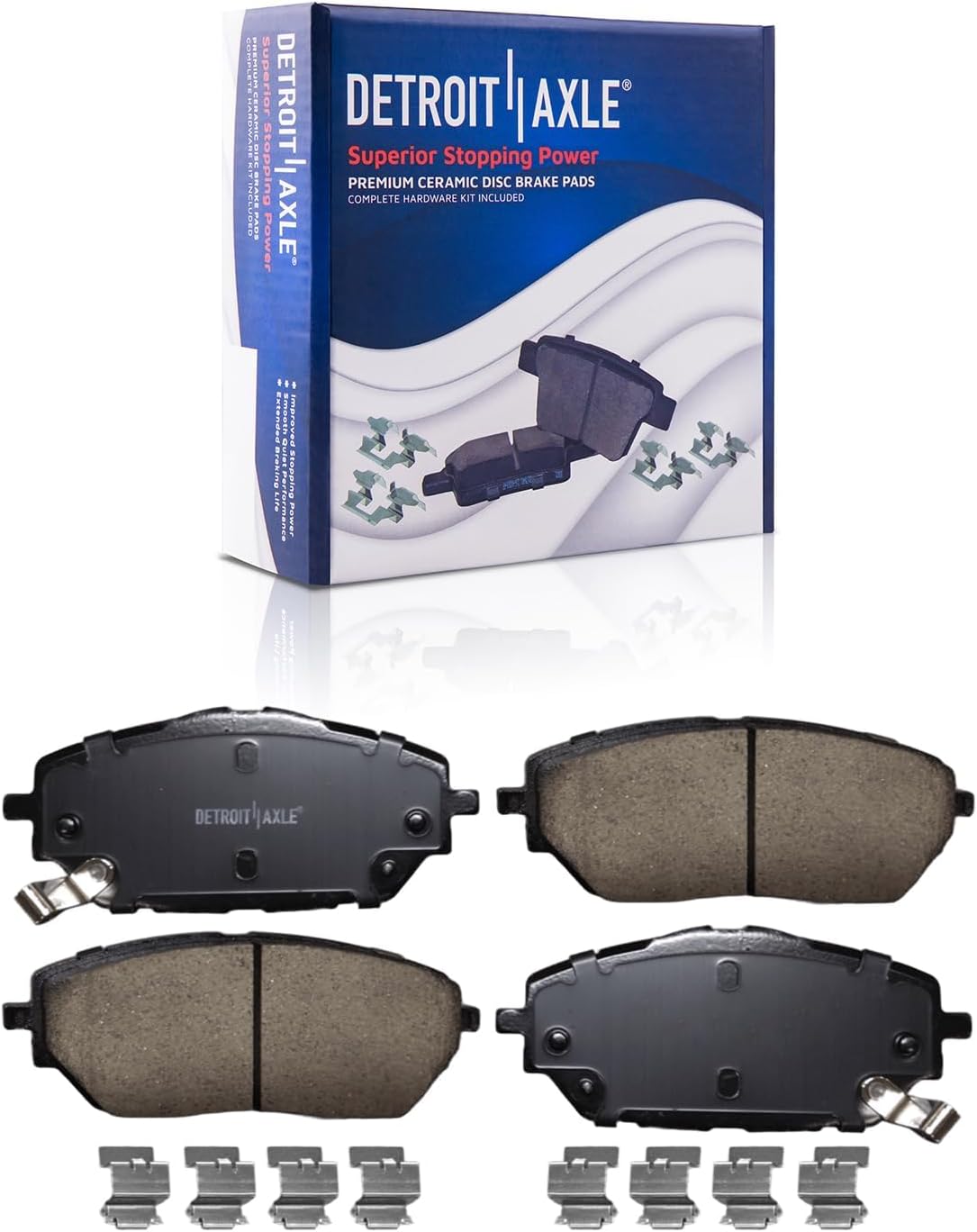 Detroit Axle - 8pc Brake Kit for Toyota 2018-2019 C-HR 11.77' inch Front and 11.06' inch Rear Disc Brake Rotors Ceramic Brakes Pads Replacement