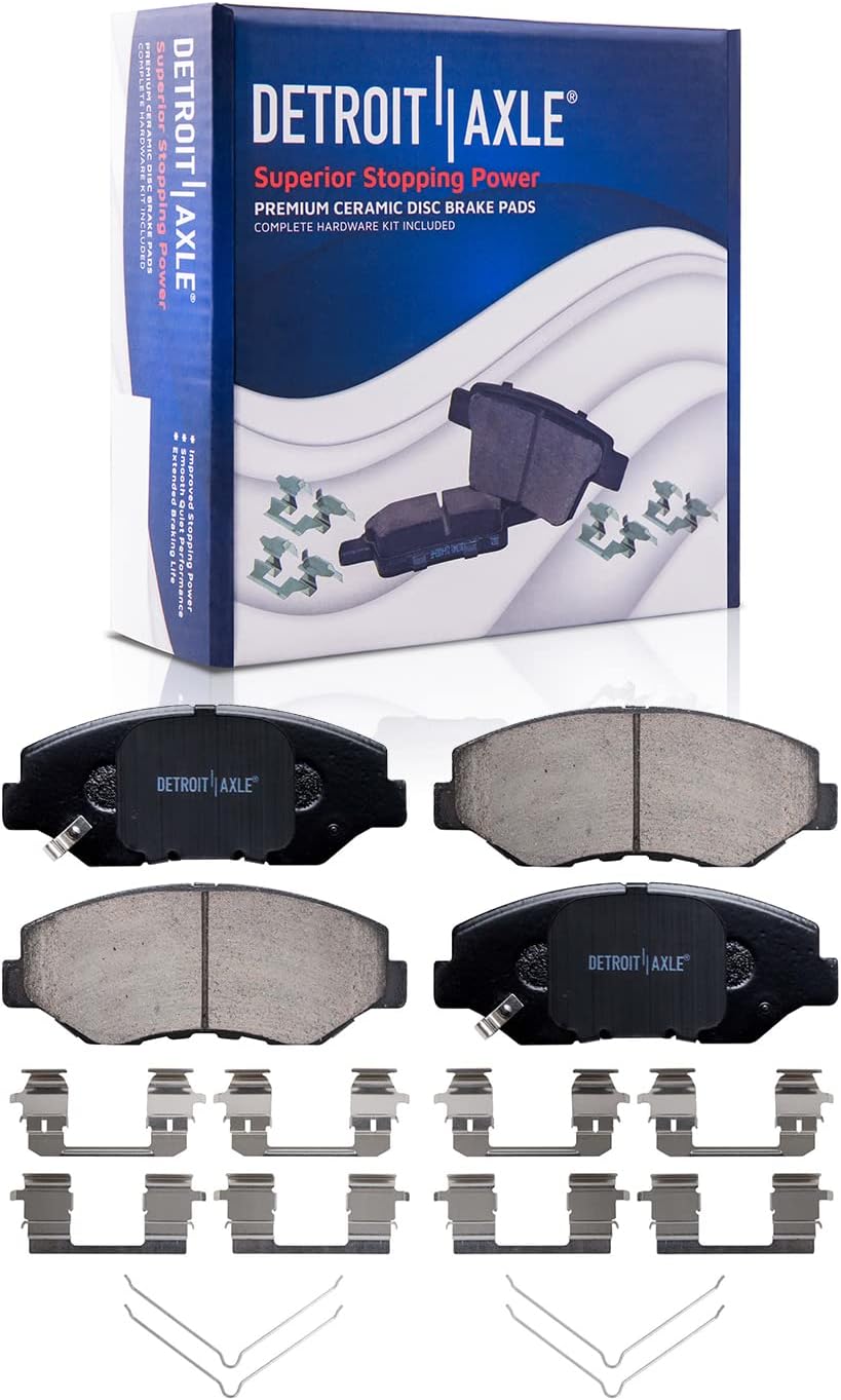 Detroit Axle - Brake Kit for 2013-2015 Honda Civic 2014-2015 Acura ILX, Drilled and Slotted Disc Brake Rotors Ceramic Brakes Pads with Hardware Replacement: 11.10' inch Front and 10.24' inch Rear